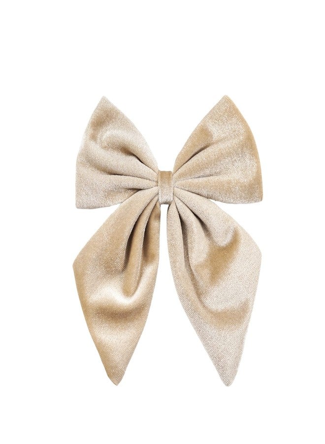 Spenlly Women Teens Girls Velvet Hair Bows Clip Kids Little Girls Hair Bow Alligator Clip Hair Barrettes Headwear Hair Accessories (Khaki) - Image 1